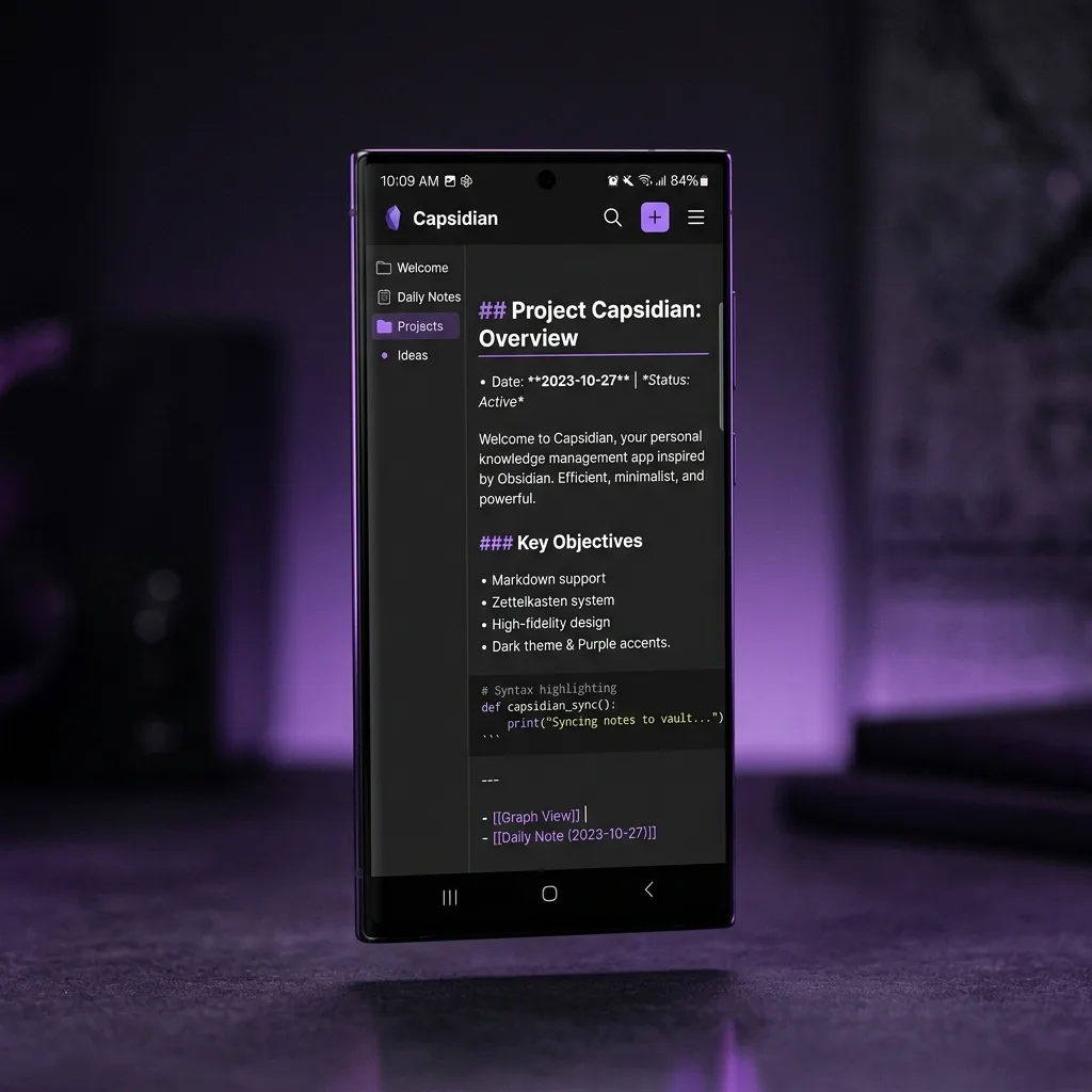 Capsidian App – Obsidian mobile companion interface